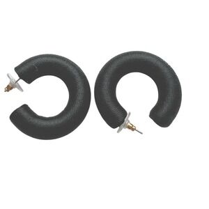 Chic Black Satin‎ Wrapped Hoop Earrings | Statement Accessory